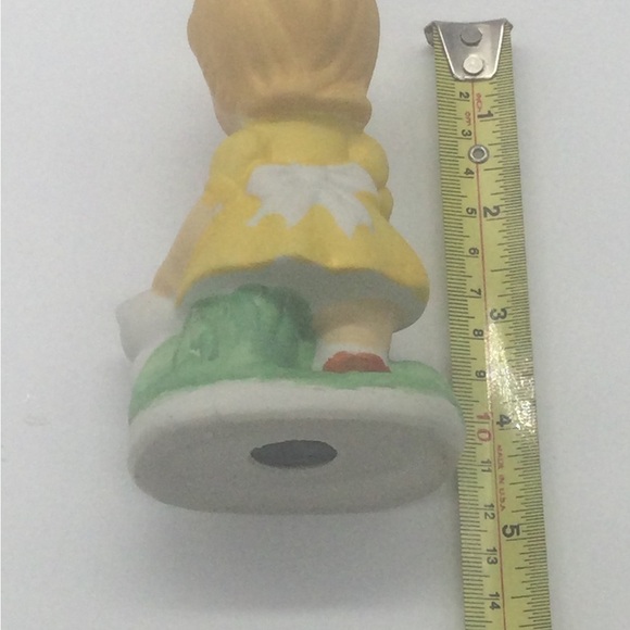 Retro sweet girl figurine with dog watering can yellow 60s hobbyist piece - Picture 7 of 10